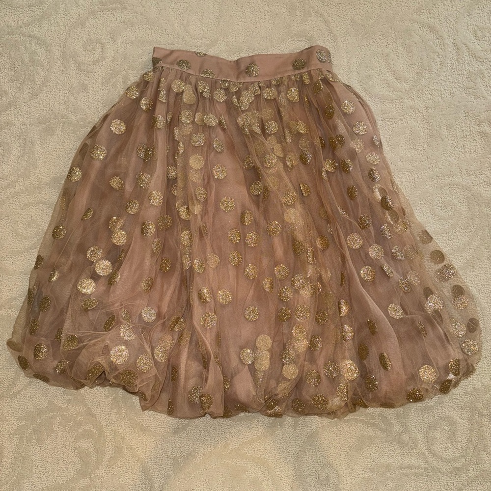 Women's Zimmerman Tulle Polka Dot Skirt - Gold Dot Blush